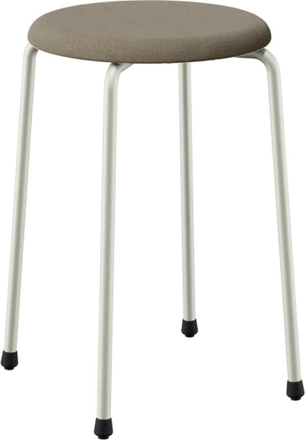 Design in Box Stool no. 71 krukje Frame Pearl White RAL1013 + Stoffering Member Thyme