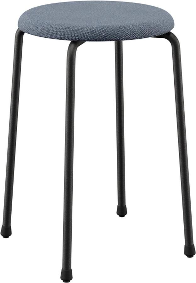 Design in Box Stool no. 71 krukje Frame Jet Black RAL9005 + Stoffering Member Denim
