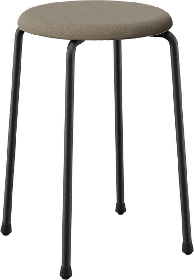 Design in Box Stool no. 71 krukje Frame Jet Black RAL9005 + Stoffering Member Thyme