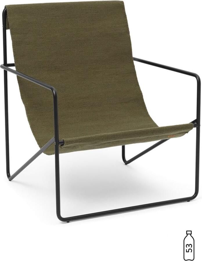 Design Outlet ferm LIVING Desert Stoel zwart Olive