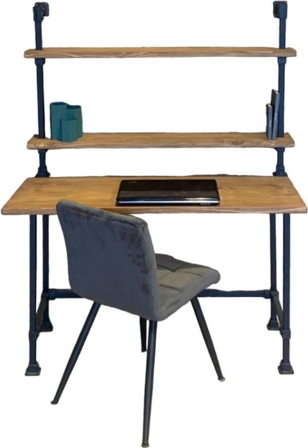 Design85 Kinderbureau – Bureau 120 cm x 60 cm – Zwart-Bruin – Stijlvol en Functioneel