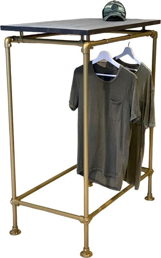 Design85 Kledingrek Goud Steigerbuis 100 cm Breed en 60 cm Diep Robuust Industrieel Design - Foto 2