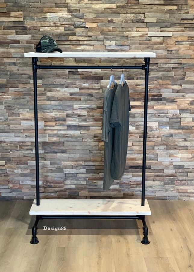 Design85 Kledingrek Steigerbuis Modern Vrijstaand Industrieel Ontwerp - Foto 2