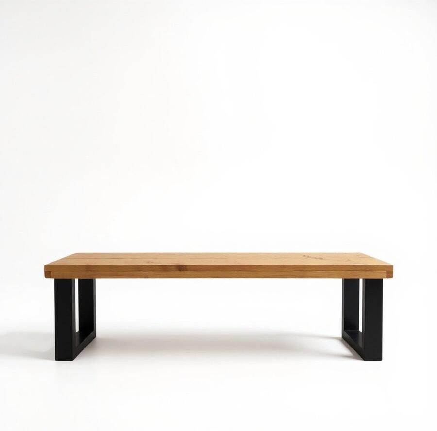 Design85 Tuinbank 140 cm Industrieel & Robuust Hout Zwart Staal U-frame