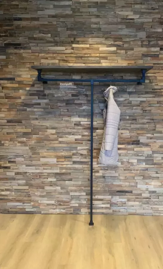 Design85 Industriele kledingkast open 100 cm breed kleur bruin