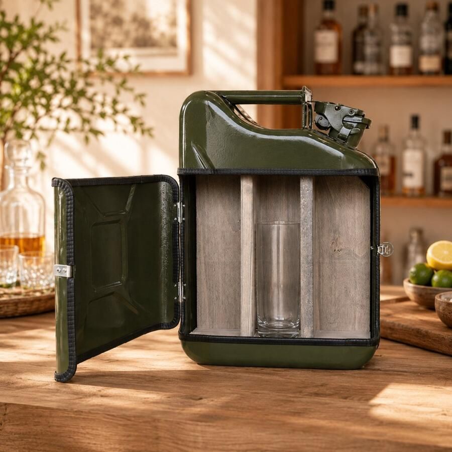 Designed by Man Jerrycan Pakket Groen 20L Handige Opslagoplossing met Stijl Uniek Meubelstuk voor Thuisgebruik Duurzaam en - Foto 3