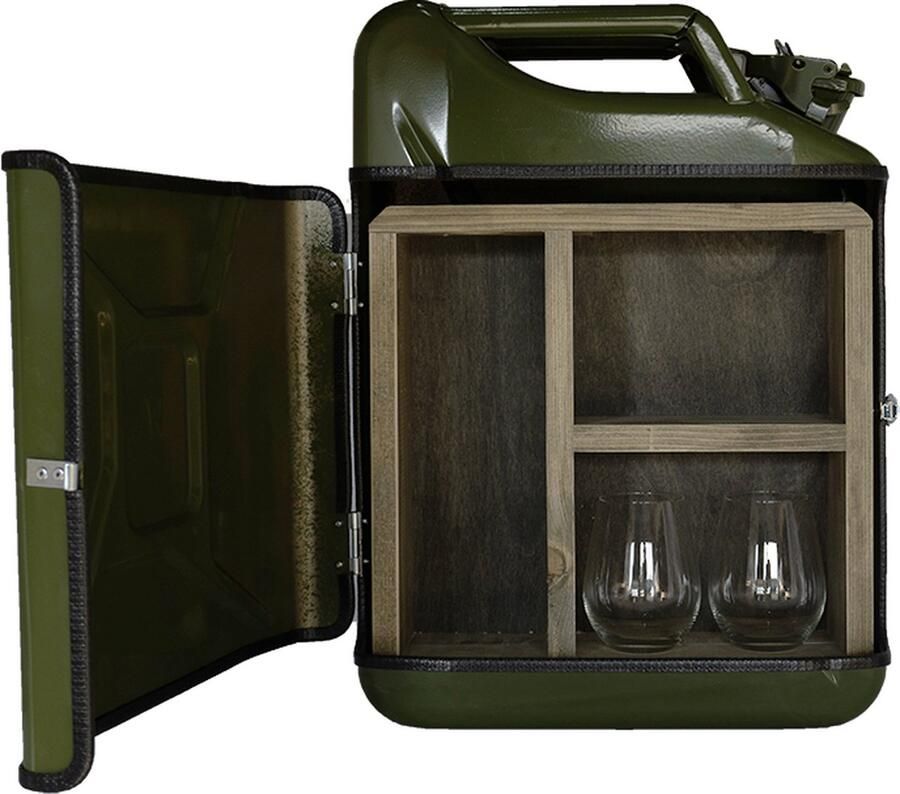 Designed By Man Jerrycan bar Ginbar groen 20L inc. glazen
