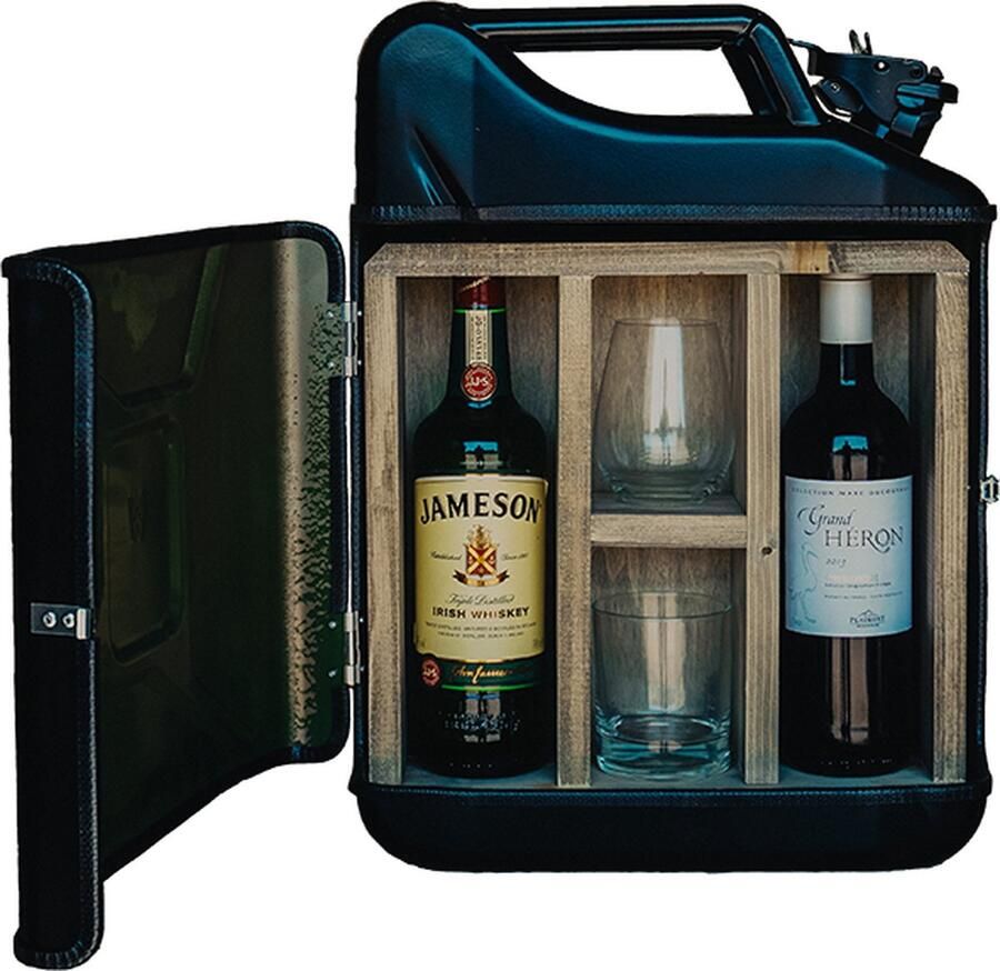 Designed by Man Jerrycan His & Hers Bar Zwart Uniek geschenkidee Praktisch en Stijlvol Ideaal als cadeau Zwart