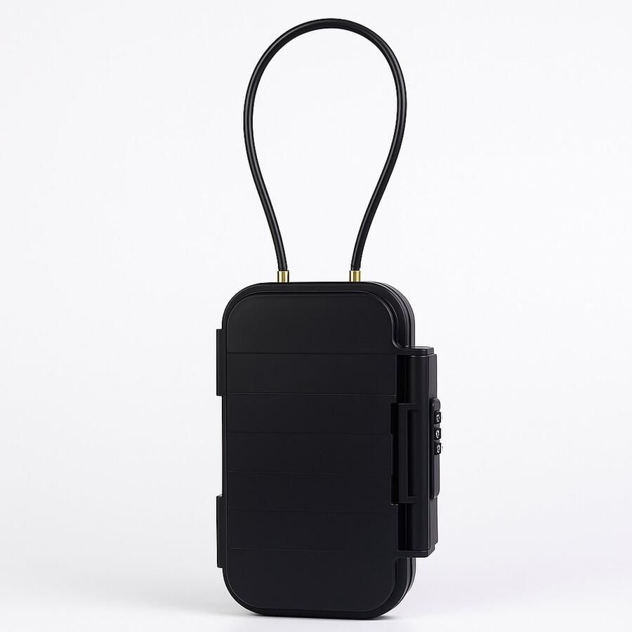 Designed By Man Strandkluis – Waterdichte Sleutelbox – Zwart – 235x141x58mm – Met Resetbare Cijferslot – Veilig Opbergen voor Sleutels Pasjes en Waardevolle Spullen – Ideaal voor Strand Zwembad en Outdoor Activiteiten - Foto 2