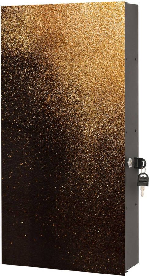 Designglas Badkamerkast Medicijnkast Badkamerkast hoog- Hangend Hangkast Gehard glas 31x61cm Gouden glitters