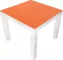 Designglas Salontafel Glas Bijzettafel Woonkamer Koffietafel Ikea Lack Onderstel Lichtoranje 55x55cm - Thumbnail 2