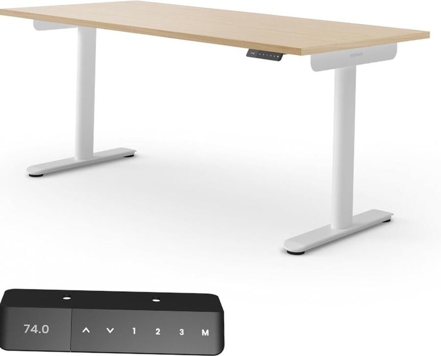 Desktopia One Elektrisch In hoogte Verstelbaar Bureau 180 x 80 cm TÜV Gecontroleerd OLED Handset Tot 125 kg Belastbaar Ideaal voor Thuiswerk