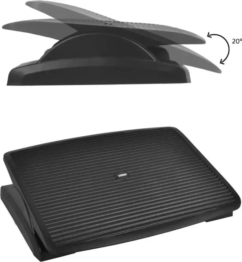 Desq 60071 Voetensteun Hoogte 90 mm Groot platform Traploos Kantelbaar 0-20° Dutch Design Model 2024 Zwart - Foto 2