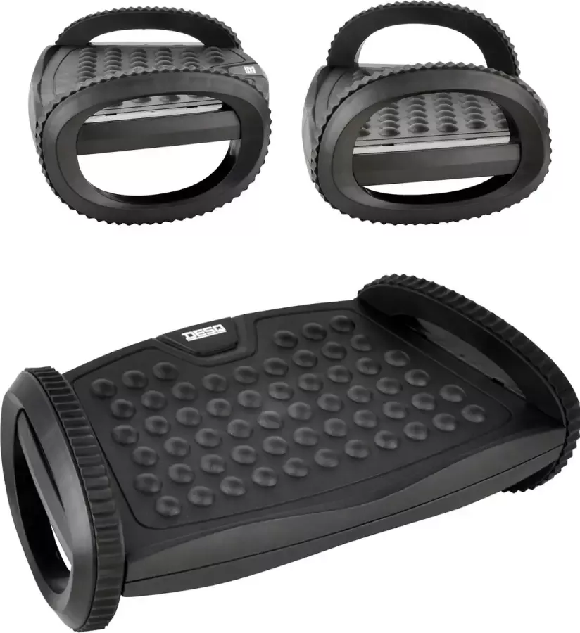 Desq Voetensteun-schommel 60080 2 hoogte Standen Noppen oppervlak Zwart