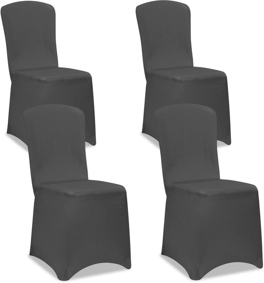 Detex Stoelhoes Set van 4 Stretch Kreukvrij Antraciet