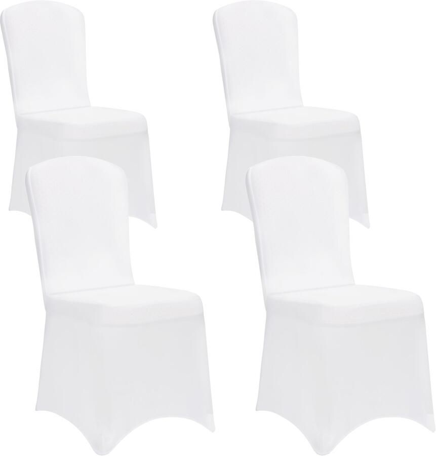 Detex Stoelhoes Set van 4 Stretch Kreukvrij Wit