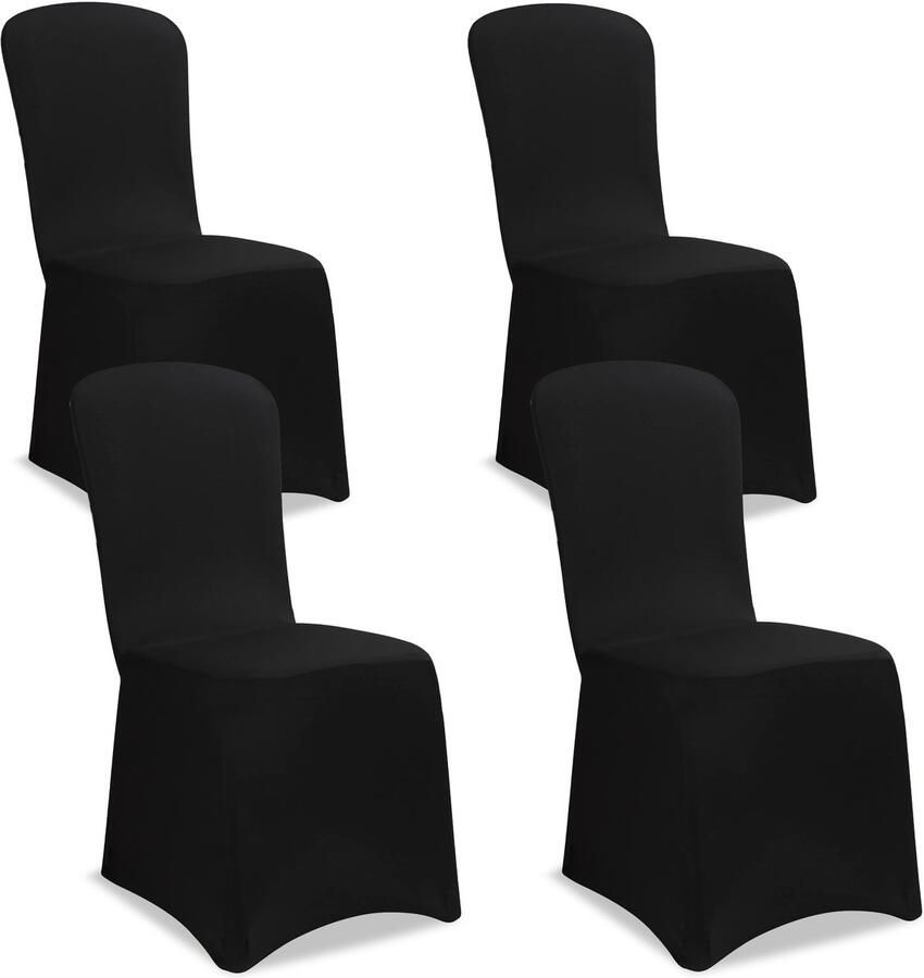 Detex Stoelhoes Set van 4 Stretch Kreukvrij Zwart