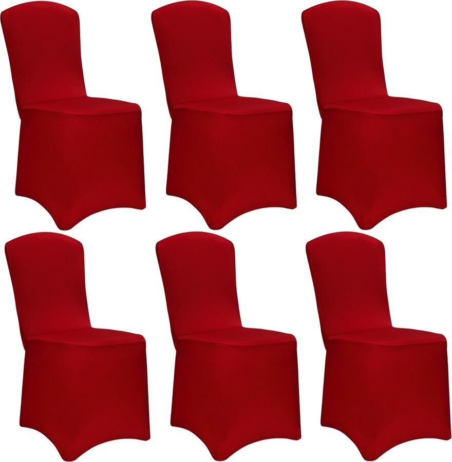 Detex Stoelhoes Set van 6 Stretch 80 tot 110cm Universeel Bordeauxrood