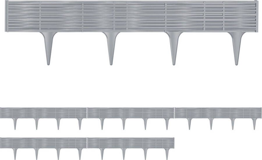 Deuba Borderrand 11 7m Kunststof Weerbestendig Grijs