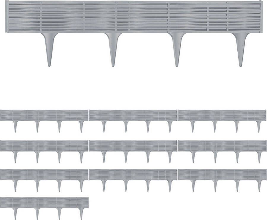Deuba Borderrand 7 8m Kunststof Weerbestendig Grijs