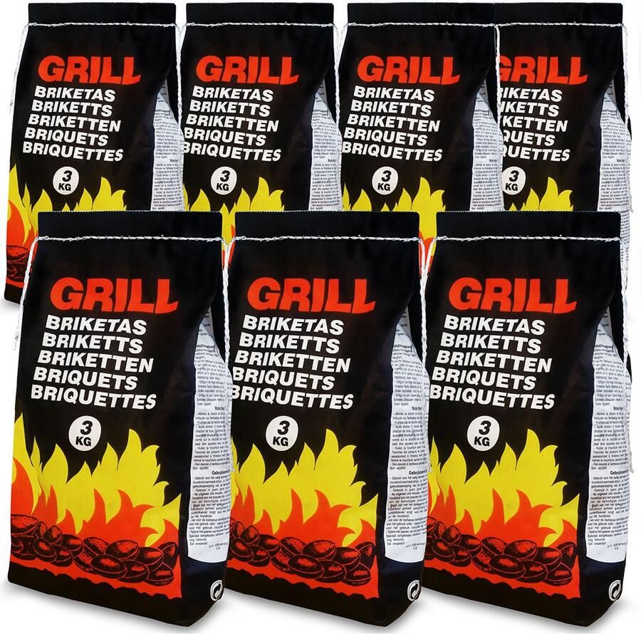 Deuba Houtskool 7x3 kg Briketten BBQ Grill