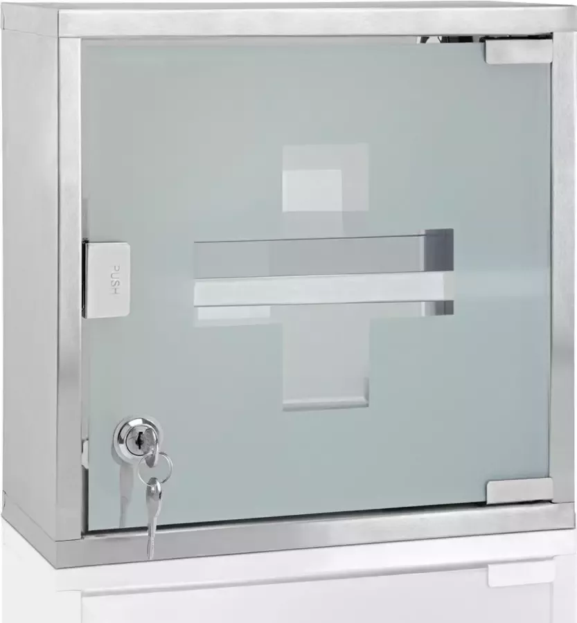 Deuba Medicijnkastje 30x30x12cm xxl incl. Slot & 2 sleutels 2 vakken