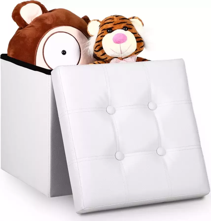 Deubois Klapbare kruk met opbergruimte wit 38x38x38 cm