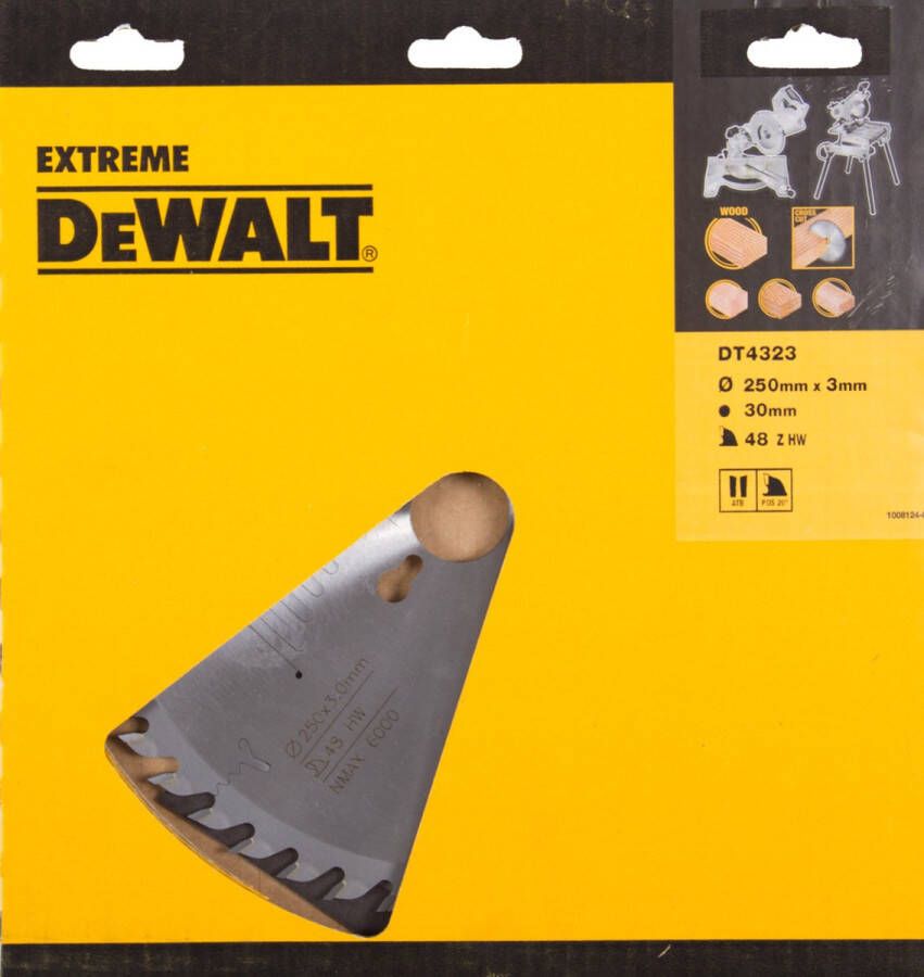 DeWalt Cirkelzaagblad voor Hout Extreme Ø 250mm Asgat 30mm 48T DT4323-QZ