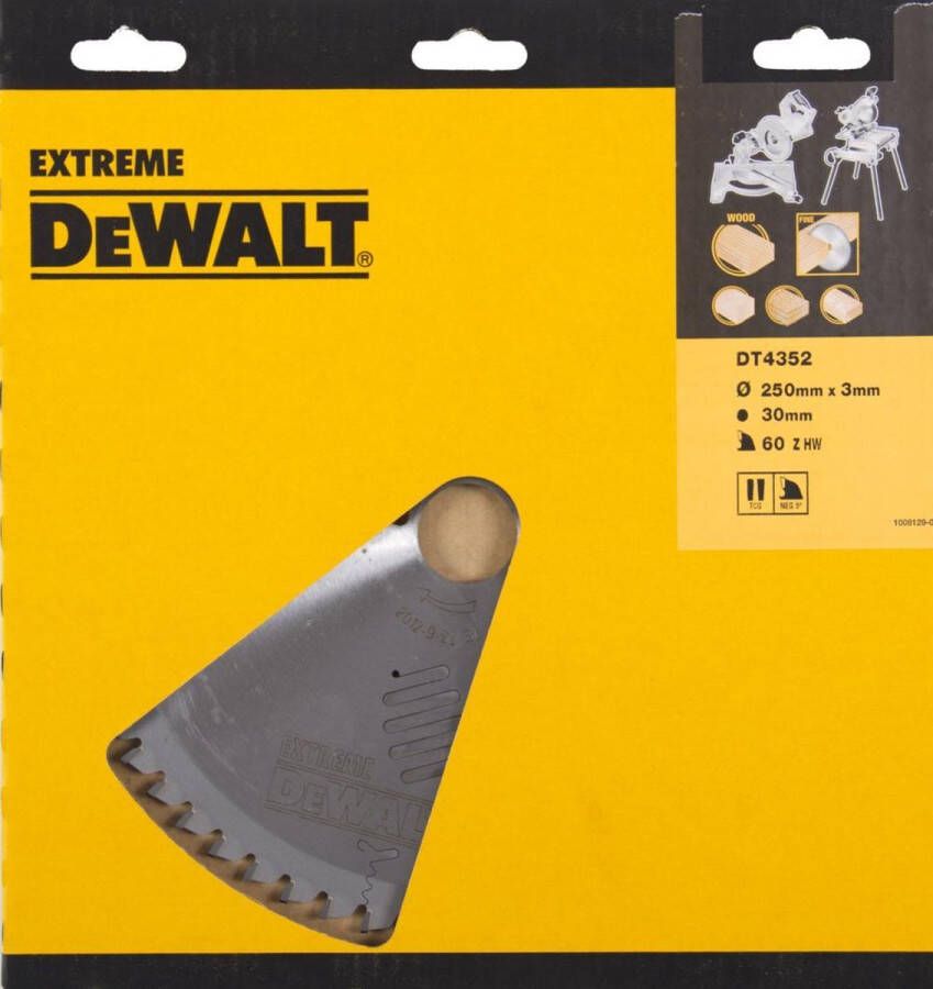 DeWalt Cirkelzaagblad voor Hout Extreme Ø 250mm Asgat 30mm 60T DT4352-QZ