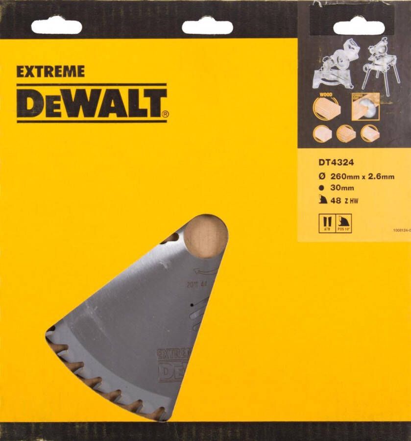 DeWalt Cirkelzaagblad voor Hout Extreme Ø 260mm Asgat 30mm 48T DT4324-QZ