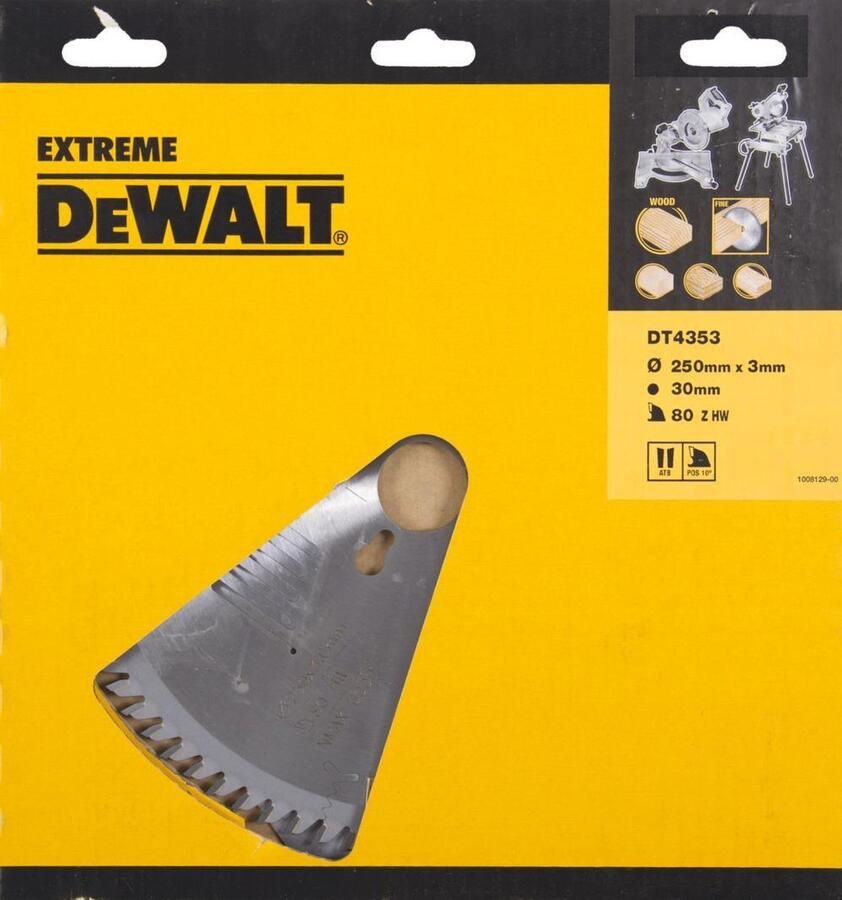 DeWalt Cirkelzaagblad voor Hout Extreme Ø 250mm Asgat 30mm 80T DT4353-QZ