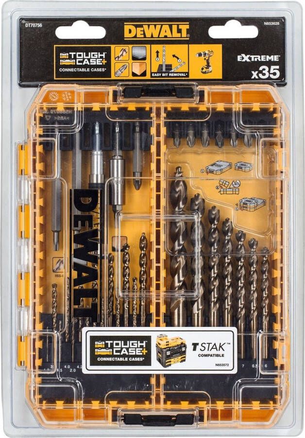 DeWalt DT70756 Gemengde Boor & Bit Set 35 Stuk 1 m 12 mm