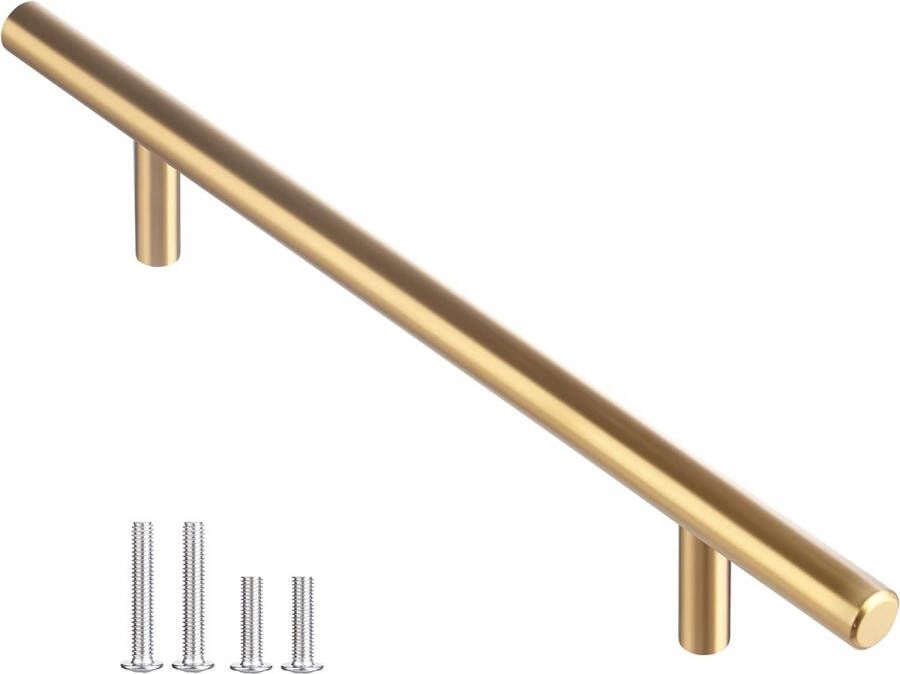 DEWUR 15 stuks 128 mm meubelgreep keuken roestvrij staal T-bar greep keuken handvatten staal goud