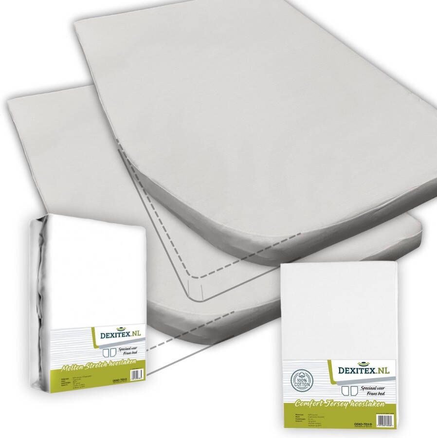 Dexitex Textielpakket Frans bed 1 hoeslaken en 1 molton links Wit