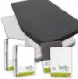 Dexitex Textielpakket Frans bed 2 x Molton + 1 hoeslaken wit + 1 hoeslaken Antraciet RECHTS - Thumbnail 2