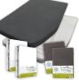 Dexitex Textielpakket Frans bed 2 x WIT Molton 2 x ANTRACIET Hoeslakens RECHTS geschikt voor Caravan en Camper - Thumbnail 1