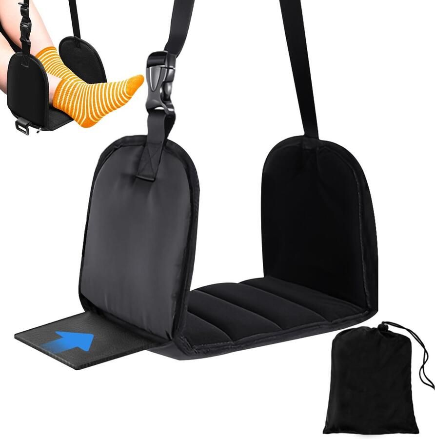 DGMI Voetensteun voor in het vliegtuig draagbare reisvoetensteun in hoogte verstelbare voetensteun onder bureau voor reizen auto trein kantoor lange vluchten