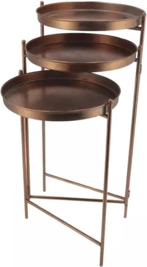 Dhaka Messing Bijzettafel Dhaka hoog