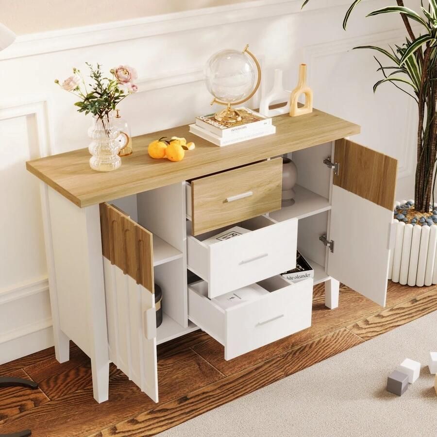 DHN Woonkamerkast met laden Dressoir 120X40X80 Cm Bijzetkast Woonkamer decor Gangkast TV Meubel Ladekast