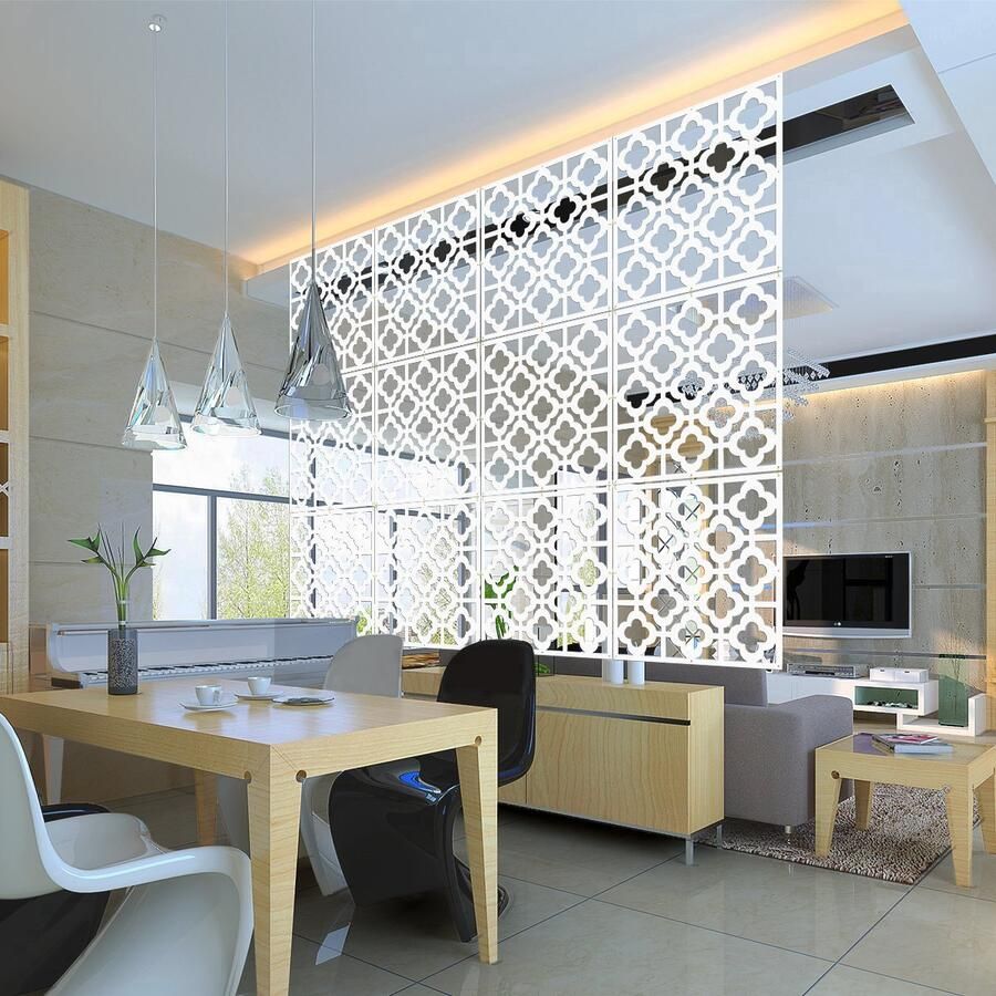 DHOUSE Kamerscherm divider 12 stuks panelen DIY ruimteverdeler scherm kunststof hangscherm muurstickers studeren zithoek ruimteverdeler scheidingswand woonkamer slaapkamer wit