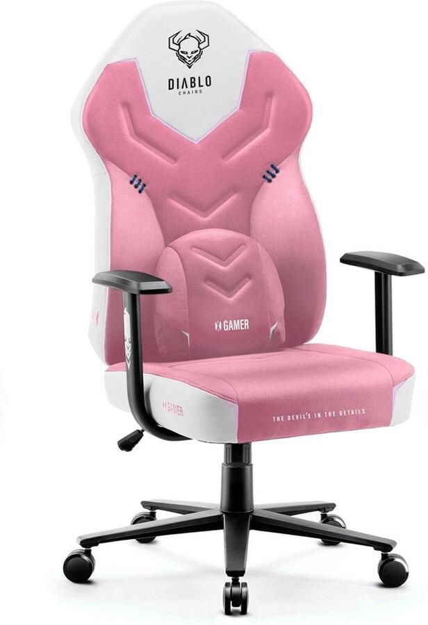 Diablo Chairs Gaming stoel X-Gamer 2.0 Bureaustoel Normale maat Marshmallow Pink