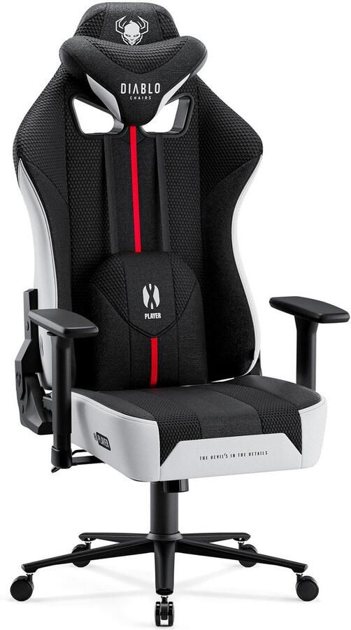 Diablo Chairs Diablo X-Player 2.0 Gamingstoel ergonomisch ontwerp voor gamers Gamingstoel Wit-Zwart