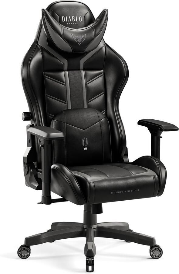 Diablo Chairs Diablo X-Ray Grote Gamingstoel ideaal voor lange gamesessies Gamingstoel Zwart