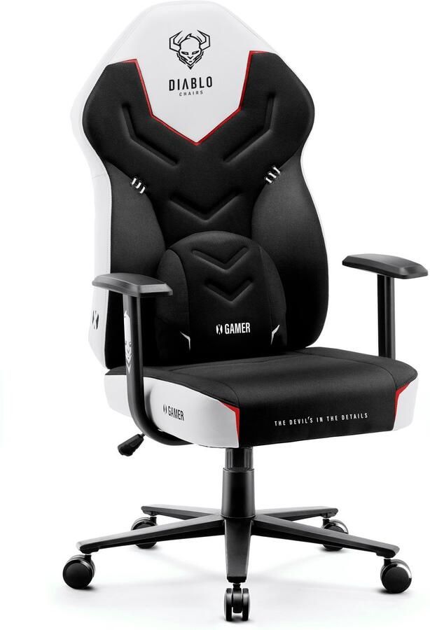 Diablo Chairs Draai Gaming Stoel Diablo X-Gamer Normale Grootte Perfect voor gamen en werken Wit