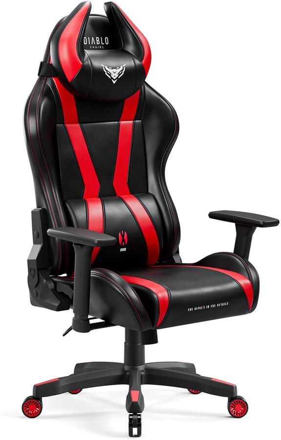 Diablo Chairs Draai gamingstoel Diablo X-Horn 2.0 King Size ergonomisch zitten Zwart Rood