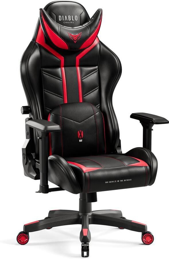 Diablo Chairs Draai Gamingstoel ideaal voor gamen Gamingstoel Zwart-rood