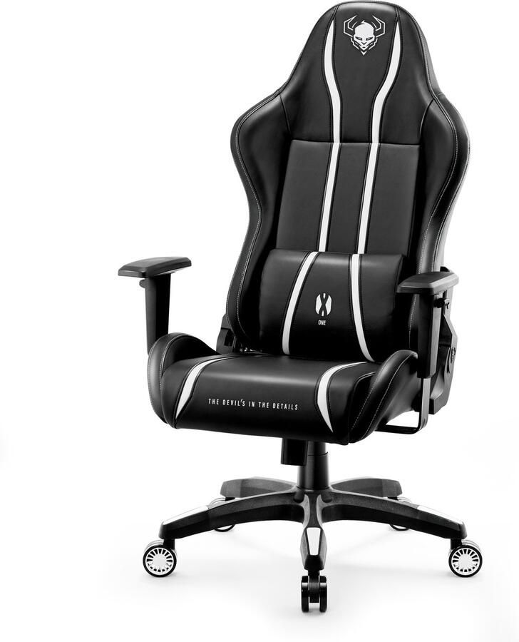 Diablo Chairs Gaming Stoel Voor Spelers X-ONE 2.0 Ergonomisch ontwerp voor lange speelsessies Zwart en wit