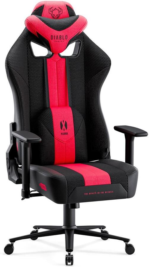 Diablo Chairs Gamingstoel Diablo X-Player 2.0 King Size ideaal voor lange gaming sessies Gamingstoel Karmazijnrood-antraciet