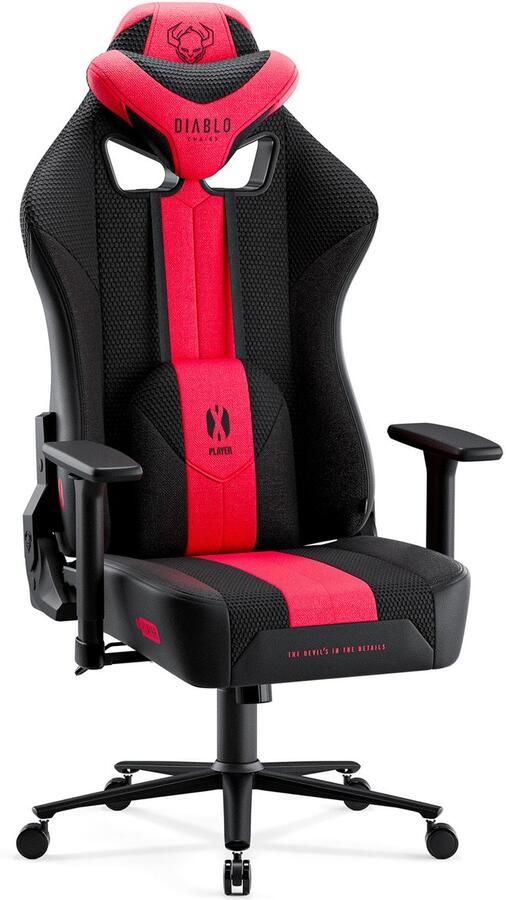 Diablo Chairs Gamingstoel Diablo X-Player 2.0 Normale maat ideaal voor gamers Karmazijnrood-antraciet