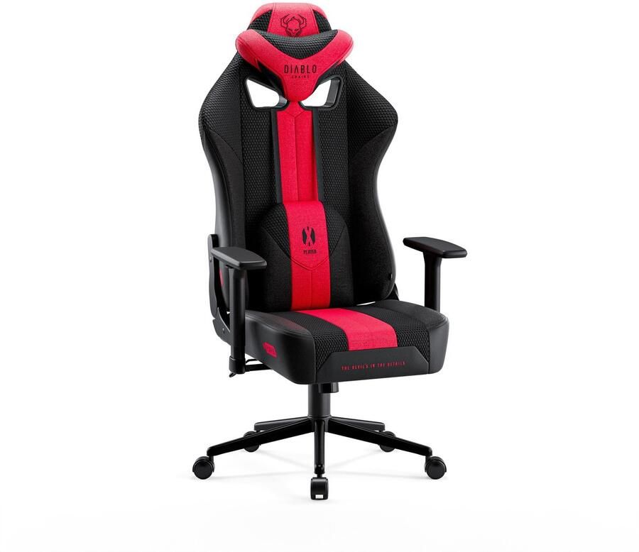 Diablo Chairs Gamingstoel Diablo X-Player 2.0 Small Size ideaal voor gamen Gamestoel Karmazijnrood Antraciet